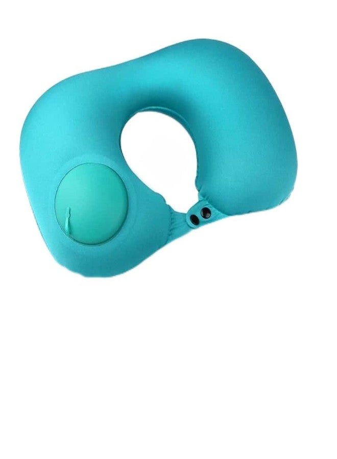 Vajin Portable Push Type Automatic Inflatable U-Shaped Pillow | Travel Press Button Neck Pillow for Outdoor Travelling (Multi-Color, Pack of 1) - Image 1